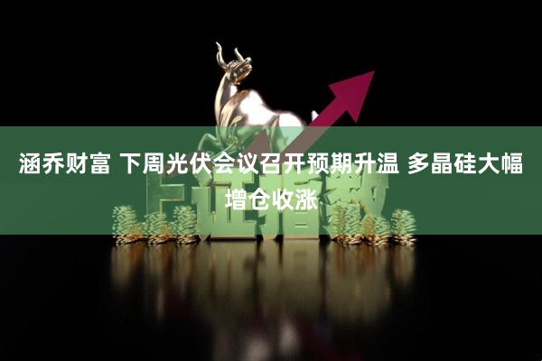 涵乔财富 下周光伏会议召开预期升温 多晶硅大幅增仓收涨